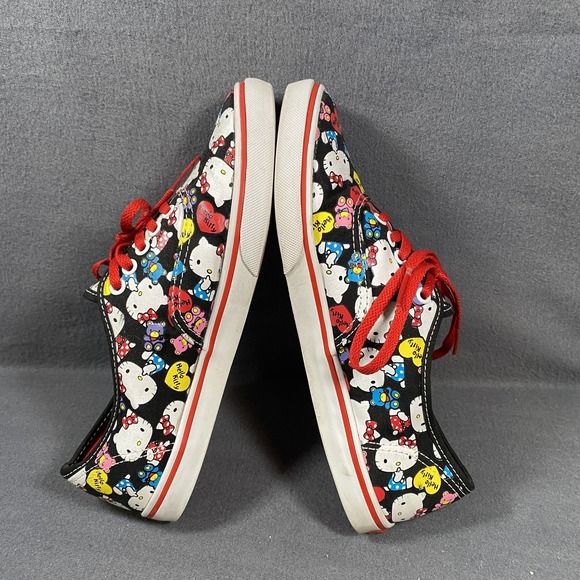 Vans Hello Kitty Shoes Womens Size 7 Mens 5.5 Black Red Lace‎ Up Canvas Sneakers - Picture 6 of 9